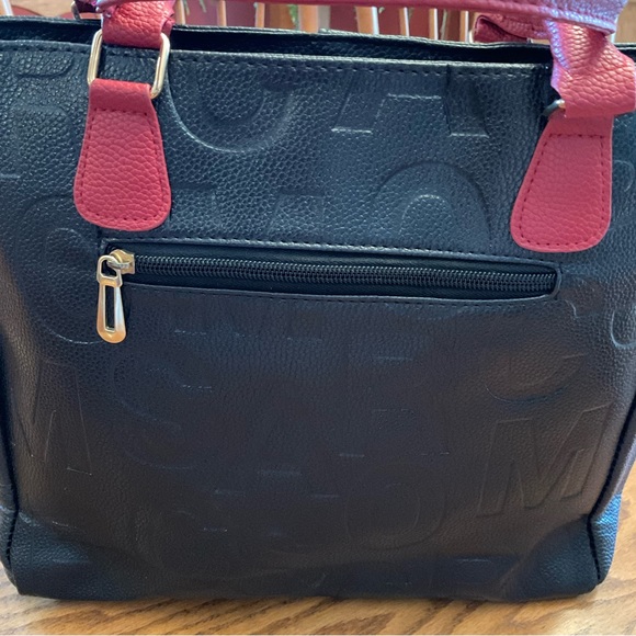 NWOT Faux Leather Letter Tote/Crossbody - Picture 4 of 12